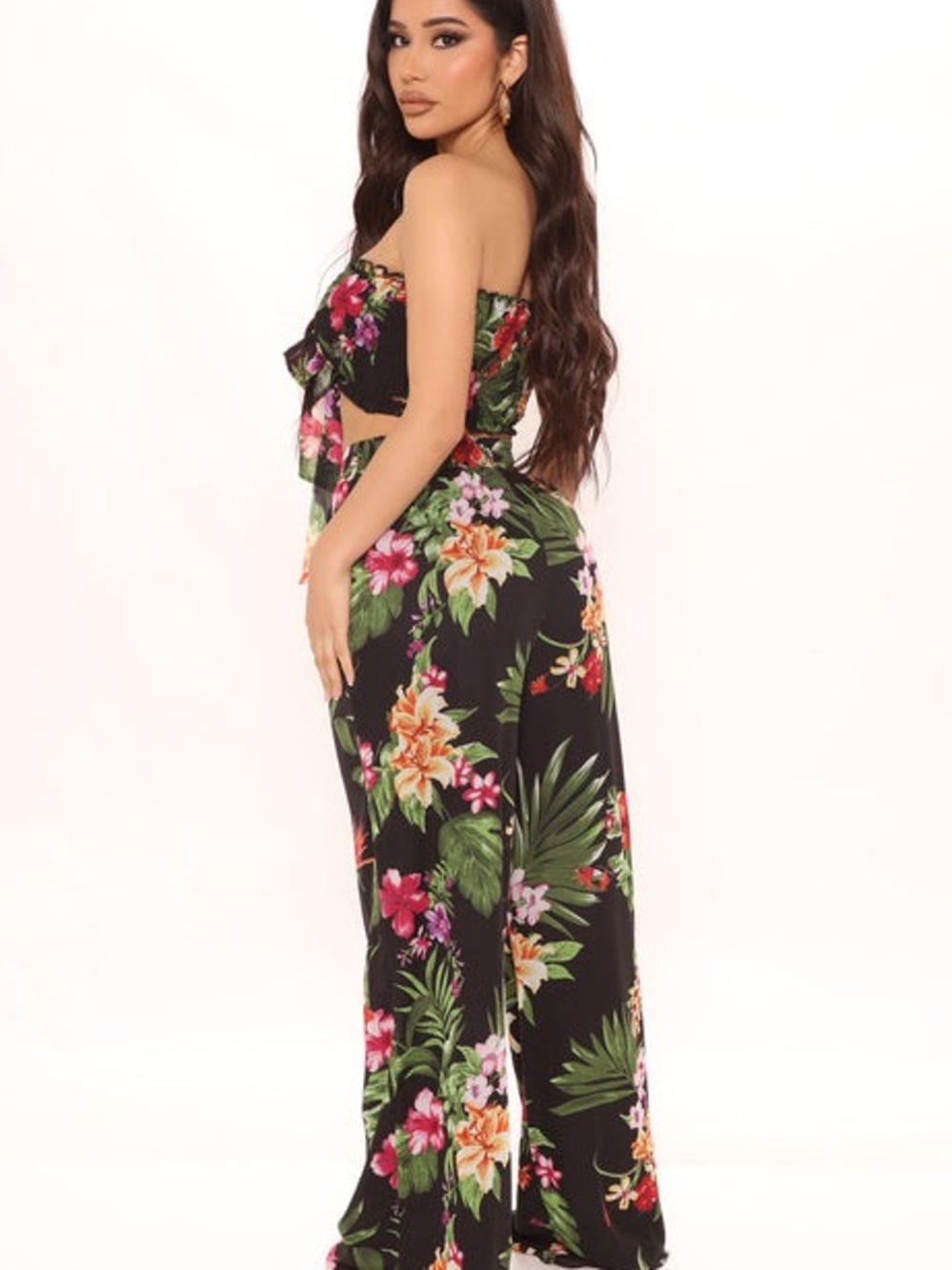 Junie Tropical Pant Set - Black/combo